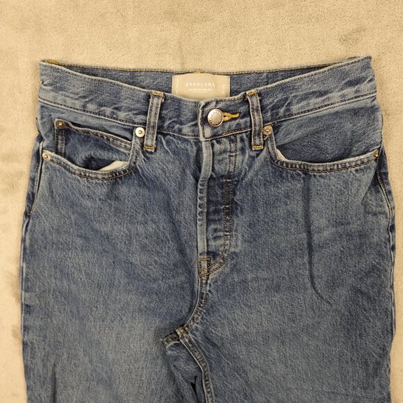 Everlane The ‘90s Way-High Jeans Women’s 26L Blue Organic Cotton Button Fly - Picture 2 of 14